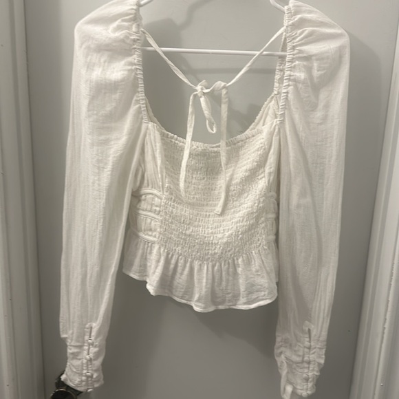Free People Chloe Puff Sleeve white Blouse approx size Small not tag attached - Picture 7 of 11